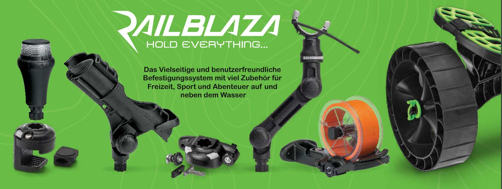 Railblaza Halterungen mit Sternaufnahme und Zubehör für Boote, Kanus und Kajaks