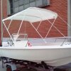 Bimini-top / zonnescherm ELEGANCE met 3 bogen / hoogte 140 cm - breedte 150 cm lagune