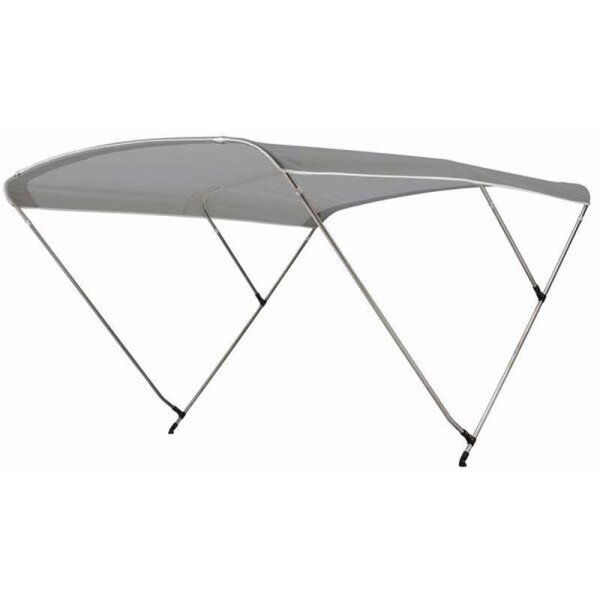 Bimini-top / zonnescherm SPORT met 3 bogen / hoogte 140 cm - breedte 185 cm zilver