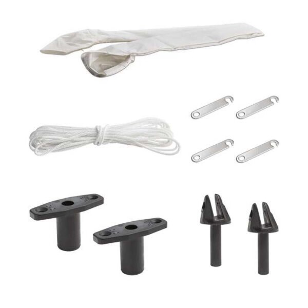 Bimini-top / zonnescherm SPORT met 3 bogen / hoogte 140 cm - breedte 185 cm zwart