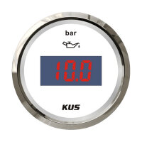 KUS digital oil pressure gauge 0-5 bar - white