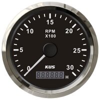 KUS Tachometer with hourmeter for inboards 0-3000 rpm -...