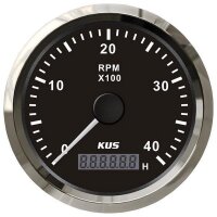 KUS Tachometer with hourmeter for inboards 0-4000 rpm -...