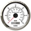KUS GPS-snelheidsmeter met weergave van snelheid en koers van 0-30 knopen / 55 km/u - wit