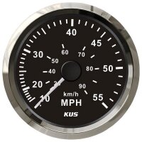 KUS Staudruck snelheidsmeter van 0-55 mph / 100 km/u - zwart