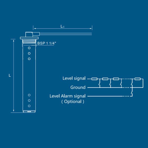 KUS NIRO-sensor model S3H voor fecaliën- en afvalwatertanks 55 cm