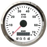 KUS Tachometer with hourmeter for outboards - white