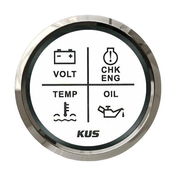 KUS 4-Channel Alarm Indicator / Engine Monitor - White