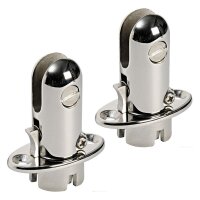 Stainless steel flush mount deck hinge set with snap...
