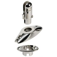 Stainless steel flush mount deck hinge set with snap...