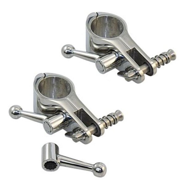 Stainless steel railing mount joint fitting set for biminis