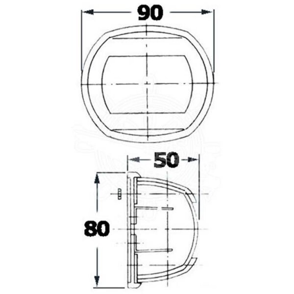 LED-navigatieverlichting (achterlicht / wit) 135° - roestvrij staal
