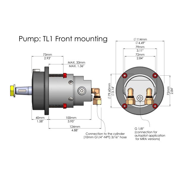 Hydrodrive MF175W Hydraulic Steering Complete Kit for Outboard Motors up to 175 PS