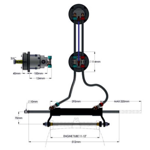 Hydrodrive TL1-16MRA-DS aansluitset voor tweede stuurstand / flybridge