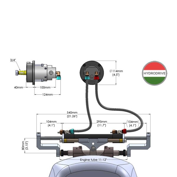 Hydrodrive hydraulische besturing MF175 WTS voor buitenboordmotoren tot 175 pk