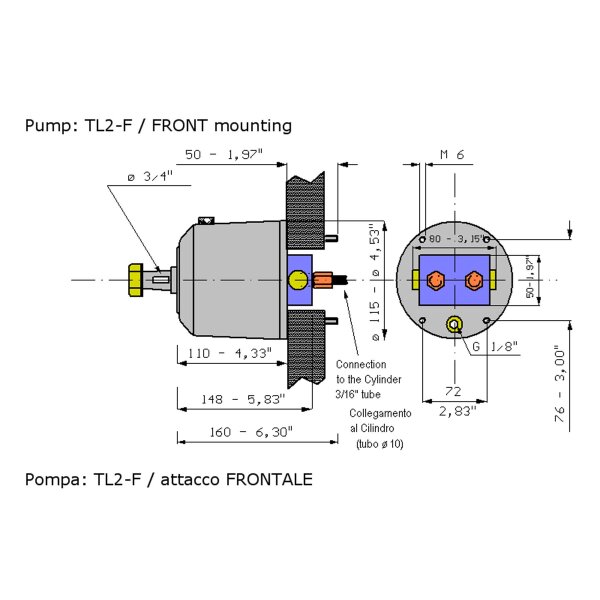 Hydrodrive hydraulische besturing MF255WTS-TDF voor buitenboordmotoren tot 350 pk (dubbele motor)